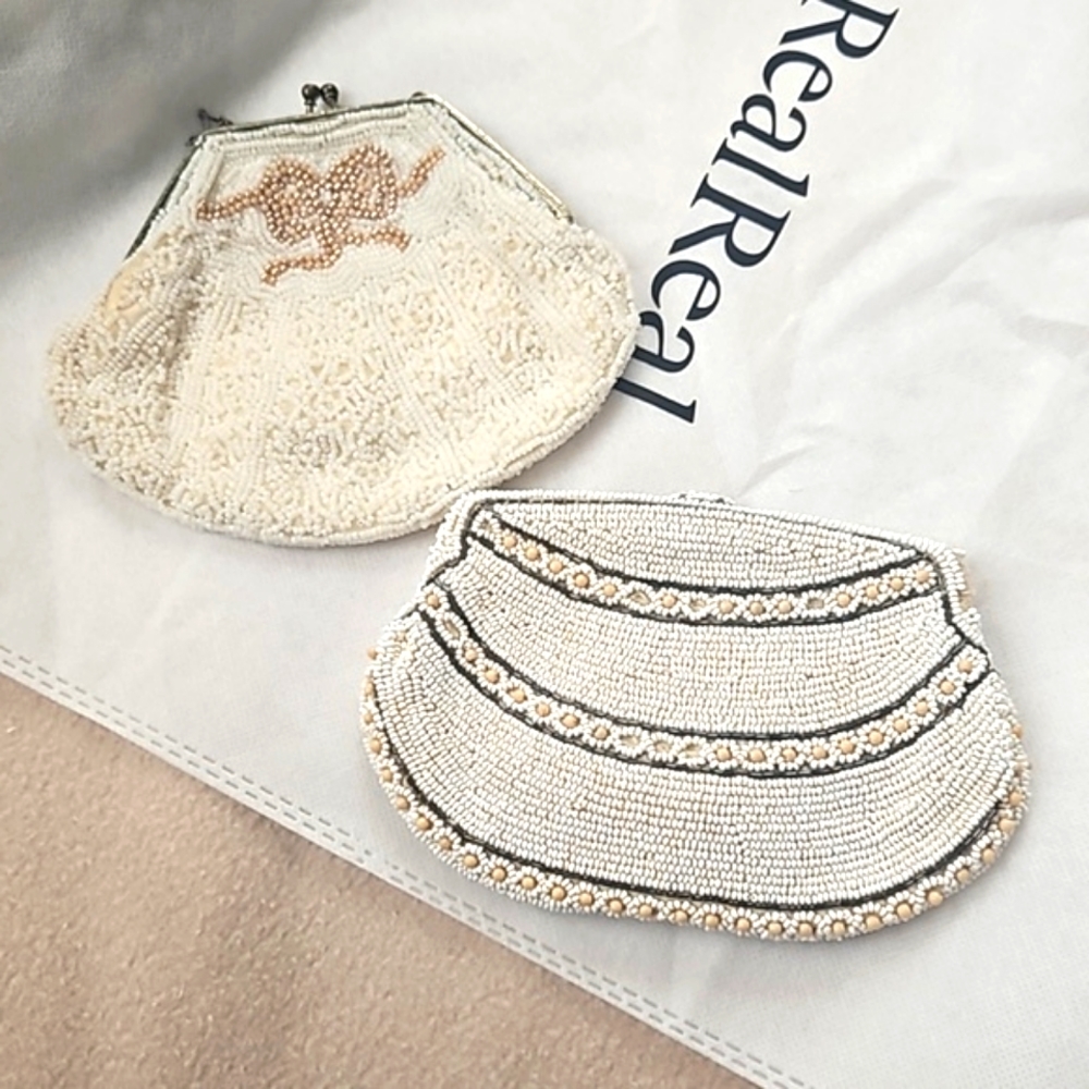 Vintage beaded evening clutch bags 2 available